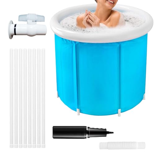 Tragbare Badewanne - Großes Auslaufsicheres Becken, Faltbarer Korbbehälter | Entspannung im Garten Terrasse strands, Reisen Camping Zuhause Familie Ausflüge, Badezimmer Spa Therapie Sitzungen von Generic