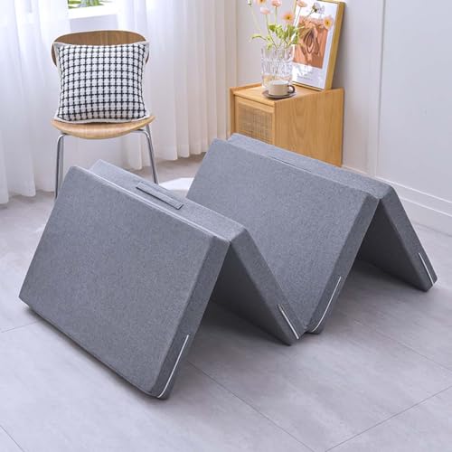 Tragbare Klappmatratze für Gäste, Camping und Reisen, weiche Schaumstoff-Einzel-/Doppelmatratze mit Griff für Boden-Futon-Sofa oder Sesselbett Tragbare Klappmatratze für Gäste, Camping und Reisen, weiche Schaumstoff-Einzel-/Doppelmatratze mit Griff für Boden-Futon-Sofa oder Sesselbett von Generic