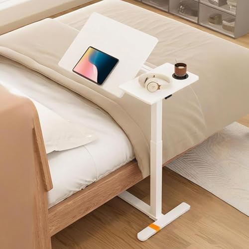 Tragbare Rolltische, Mobile Kleine Stehpulte, Höhenverstellbare Betttisch Auf Rollen Drehbaren, Verdeckten Rollen Und Computerwagen Für Zuhause(White) von Generic