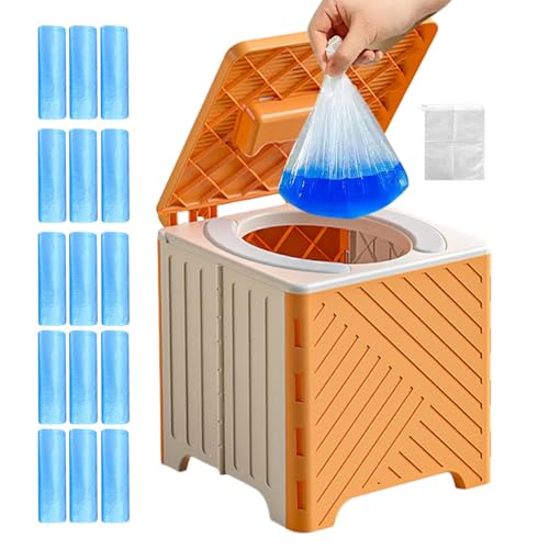 Tragbare Toilette für Erwachsene mit - Tragbare Klapptoilette | Campingtoiletten | Faltbares rutschfestes Trainingstöpfchen mit PVC-Kissen für ältere Patienten Krankenhäuser Outdoor-Events Tragbare Toilette für Erwachsene mit - Tragbare Klapptoilette | Campingtoiletten | Faltbares rutschfestes Trainingstöpfchen mit PVC-Kissen für ältere Patienten Krankenhäuser Outdoor-Events von Generic