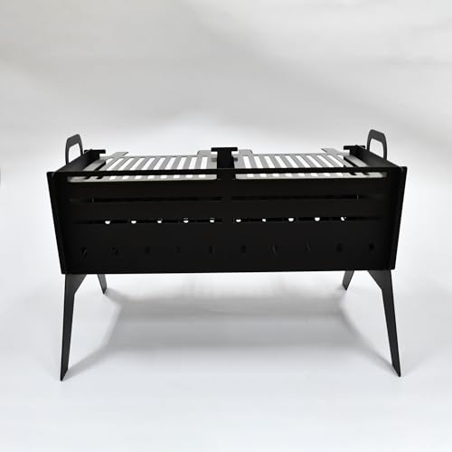 Tragbarer, Faltbarer Multi-Fuel-Grill und Lagerfeuerstelle – Holzkohlegrill für den Außenbereich zum Kochen, Heizen, Camping und für den Garten – Robust, leicht und stilvoll A von Generic