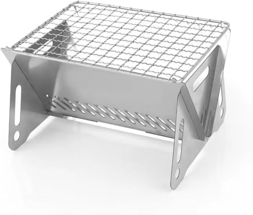 Tragbarer Grill Edelstahl Faltbarer Campinggrill Edelstahl Holzkohlegrill Abnehmbarer Design Mini Tischgrill Grill Für Camping Outdoor Abnehmbarer Edelstahlkocher Picknick von Generic