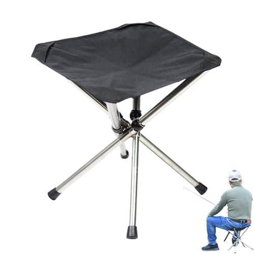 Tragbarer Hocker, kompakter faltbarer Hocker,Tragbarer Outdoor-Stuhlhocker zum Angeln | Leichter Edelstahlsitz für Gartenarbeit, Angeln von Generic
