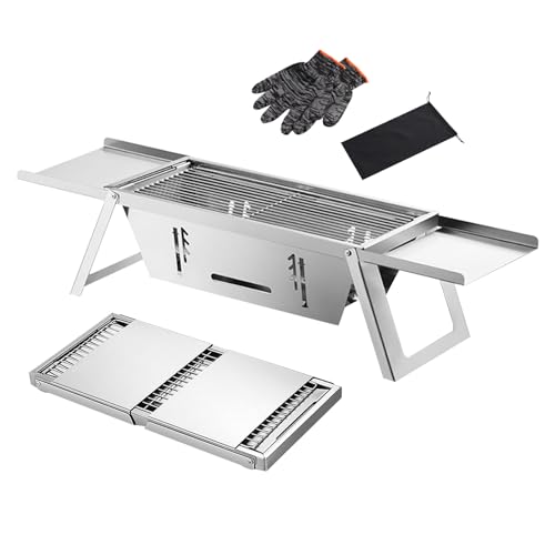 Tragbarer Holzkohlegrill - Camping Grill Für Holzkohle - Rostfreie Grillplatte Platzsparend Für Balkon Camping Picknick Terrasse Innenbereich Tragbarer Holzkohlegrill - Camping Grill Für Holzkohle - Rostfreie Grillplatte Platzsparend Für Balkon Camping Picknick Terrasse Innenbereich von Generic