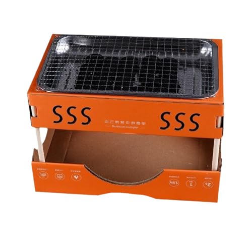 Tragbarer Holzkohlegrill - Tragbarer Holzkohlegrill für Camping, Reisegrill für 1-3 Personen mit Holzkohle | Fleisch- und Gemüsegrill aus Edelstahl für den Außenbereich von Generic