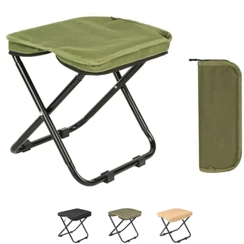 Tragbarer Klapphocker,Faltbar Campinghocker for Erwachsene Klapphocker Angelhocker Faltbarer Campingstuhl Outdoor Hocker Leicht Klein Faltbar(Green,Large) von Generic