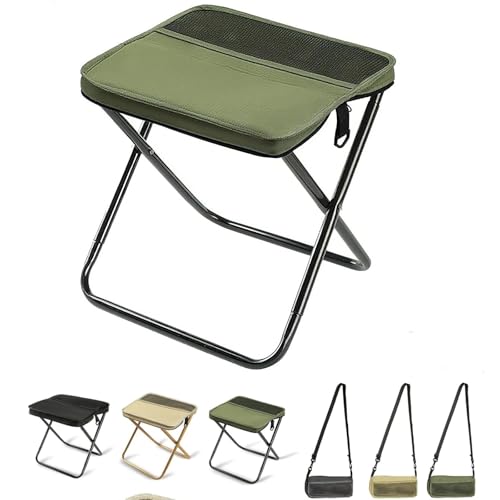 Tragbarer Klapphocker,Klapphocker Faltbar Camping Hocker Klappbar Campinghocker Faltbar Leicht Klapphockerklappbar Outdoor für Reisen Angeln Reisen Wandern(Green,Small) von Generic