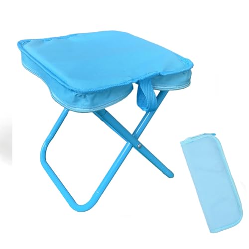Tragbarer Klapphocker Faltbar Campinghocker,Camping-Stuhl Faltbarer Outdoor Hocker Klapp Hocker Camping für Wandern Garten Angeln Grillen Strand(Blue) von Generic