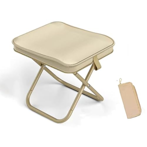 Tragbarer Klapphocker Faltbar Campinghocker,Camping-Stuhl Faltbarer Outdoor Hocker Klapp Hocker Camping für Wandern Garten Angeln Grillen Strand(Khaki) von Generic