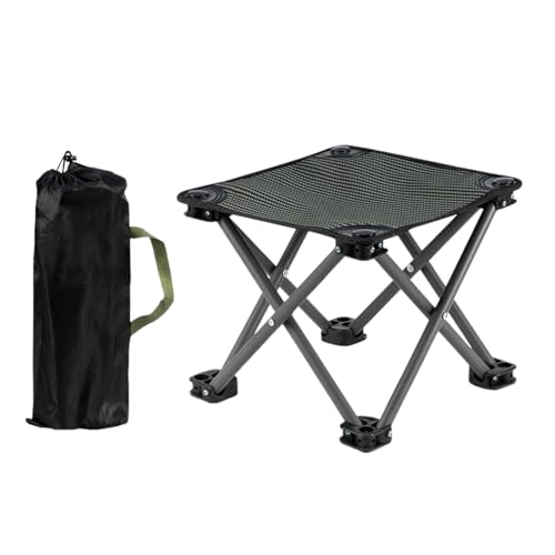 Tragbarer Klapphocker Faltbarer Campingstuhl Gartenhocker mit Tragetasche Leicht Klein Campinghocker Angelhocker Ohne Lehne Klappstuhl Outdoor Sitzhocker für Camping, Wandern, Angeln, Gartenarbeit (D) von Generic