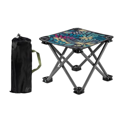 Tragbarer Klapphocker Faltbarer Campingstuhl Gartenhocker mit Tragetasche Leicht Klein Campinghocker Angelhocker Ohne Lehne Klappstuhl Outdoor Sitzhocker für Camping, Wandern, Angeln, Gartenarbeit (B) von Generic