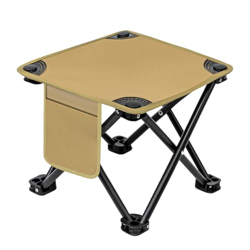 Tragbarer Klappstuhl Camping, Leichter Angelstuhl Faltbar mit Tragetasche, Verschleißfest und Atmungsaktiv, Leicht zu Tragen, Zum Wandern, Angeln, Gartenarbeit, Strand(Beige,L/1PCS) von Generic