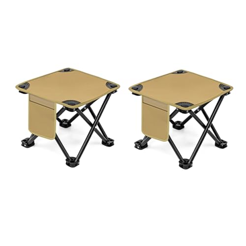 Tragbarer Klappstuhl Camping, Leichter Angelstuhl Faltbar mit Tragetasche, Verschleißfest und Atmungsaktiv, Leicht zu Tragen, Zum Wandern, Angeln, Gartenarbeit, Strand(Beige,L/2PCS) von Generic