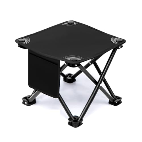 Tragbarer Klappstuhl Camping, Leichter Angelstuhl Faltbar mit Tragetasche, Verschleißfest und Atmungsaktiv, Leicht zu Tragen, Zum Wandern, Angeln, Gartenarbeit, Strand(Black,L/1PCS) von Generic