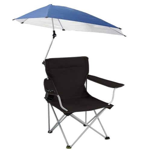 Tragbarer Klappstuhl Camping mit Baldachin, Bequemer Angel Stuhl mit Getränkehalter und Tragetasche, Leicht, für Picknick im Freien, Angeln, Grillen(Black) von Generic
