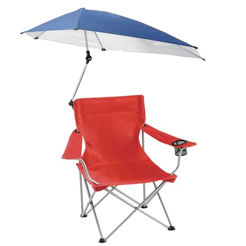 Tragbarer Klappstuhl Camping mit Baldachin, Bequemer Angel Stuhl mit Getränkehalter und Tragetasche, Leicht, für Picknick im Freien, Angeln, Grillen(Red) von Generic