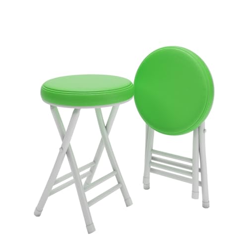 Tragbarer Klappstuhl mit Gepolsterter Sitzfläche aus PU-Leder, Stapelbare Küchenbarhocker, Tragkraft 150 kg für Küche, Esszimmer, Frühstück, Café(Green) von Generic