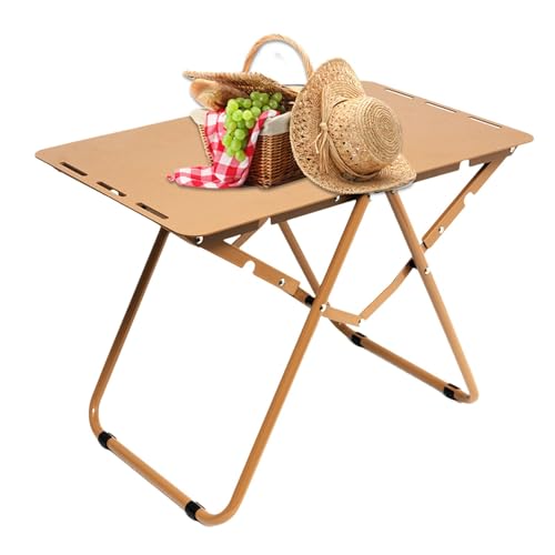 Tragbarer Klapptisch, Klapptisch aus Metall | Tragbarer Outdoor-Tisch aus Aluminium und Metall | Leichter Outdoor-Tisch für Picknick, Camping, Strand und Grillen von Generic