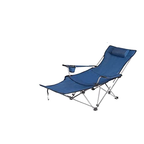 Tragbarer Leichter Faltbarer Outdoor-Strandkorb mit Armlehne Bequeme Garten-Chaiselongue für Camping Picknick Balkon Reise Blaue Farbe von Generic