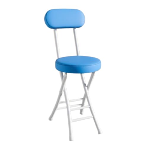 Tragbarer klappbarer Barhocker mit gepolstertem Sitz Bequemer, klappbarer Stuhl für Küche, Bartheke, Camping, Büro und Outdoor-Veranstaltungen, leichtes Design (blau) von Generic