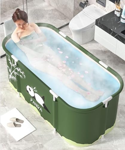 Tragbares Badewannen-Kit, faltbare Einweichbadewanne für Erwachsene, Einweichen Stehbadewanne für Duschkabine, separates Familienbadezimmer, SPA-Wanne, ideal für heißes Bad, Eisbad (Panda) von Generic