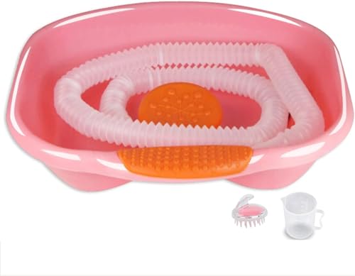 Tragbares Shampoo Waschbecken Haarbett Friseur Waschbecken Kunststoffbecken Mit Abflussschlauch Haarwaschwanne, Pink von Generic