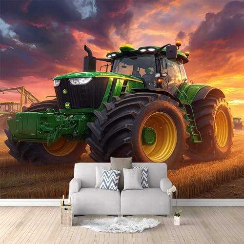 Traktor Im Landhausstil Vlies Tapeten Wandtapete Grün Muster 3D Wandbild Wohnzimmer Wanddekoration Fototapete 3D Tapete Effekt 250x175 cm Traktor Im Landhausstil Vlies Tapeten Wandtapete Grün Muster 3D Wandbild Wohnzimmer Wanddekoration Fototapete 3D Tapete Effekt 250x175 cm von Generic