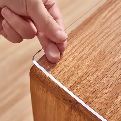 Transparent Tischdecke PVC Transparent Tischdecke Tischschutz Esstische 1mm stark Hitzebeständig Abwischbar Wasserdicht Schreibtischmatte Tischabdeckung Teppich Bodenschutz Schreibtischstuhlmatte 80 × von Generic