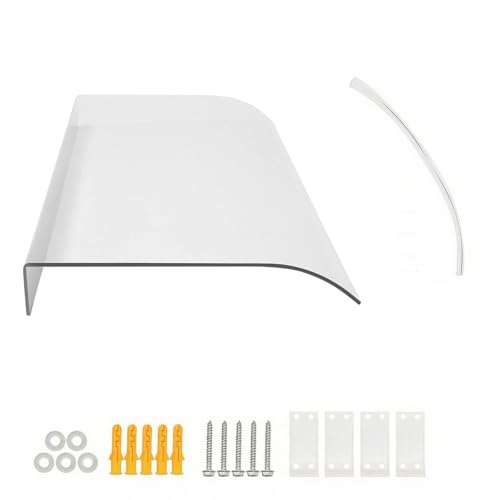 Transparente Fenster- und Tür-Markise, Outdoor-Vordach für Eingangstür und Terrasse, Gebogene Regenabdeckung für Sonne, Schnee, UV- und Wetterschutz, Polycarbonat Transparente Fenster- und Tür-Markise, Outdoor-Vordach für Eingangstür und Terrasse, Gebogene Regenabdeckung für Sonne, Schnee, UV- und Wetterschutz, Polycarbonat von Generic