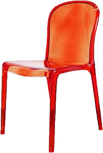 Transparente Kristall Esszimmerstühle, Acryl Computer Stuhl, Kunststoff Transparent Stapelstuhl Mehrfarbiger Stuhl Nordeuropa Stil Möbel Esszimmer Beistellstühle, Indoor Outdoor Ch, Red von Generic