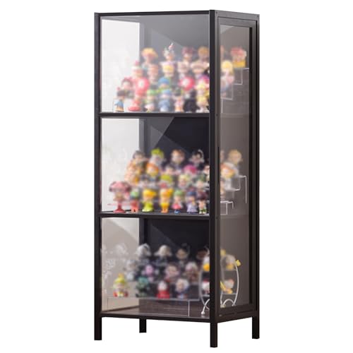 Transparente Vitrine mit 3 Ebenen, Kuriositätenkabinett mit Ultraschmalem Rahmen, Organizer for Sammlerspielzeug, for zu Hause(43cm/17in) von Generic