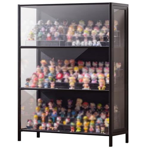 Transparente Vitrine mit 3 Ebenen, Kuriositätenkabinett mit Ultraschmalem Rahmen, Organizer for Sammlerspielzeug, for zu Hause(80cm/31.5in) von Generic
