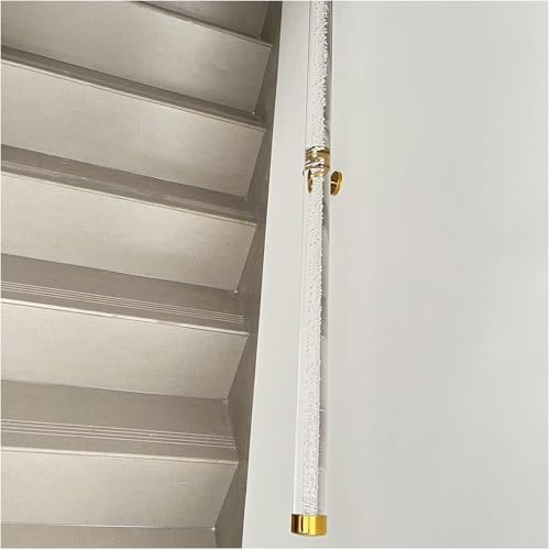 Transparenter Acryl-handlauf Für Treppen, Strapazierfähiger, Rutschfester, Transparenter Handlauf Für Innentreppen, Komplettset, Wandhalterung Treppengeländer, Gold Bracket, 230cm(7.5ft) von Generic