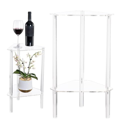Transparenter Beistelltisch, Couchtisch, moderne Möbel, Mehrzwecktisch, transparent, 2 Ebenen, zur Verwendung als Kaffeeseite im Wohnzimmer von Generic