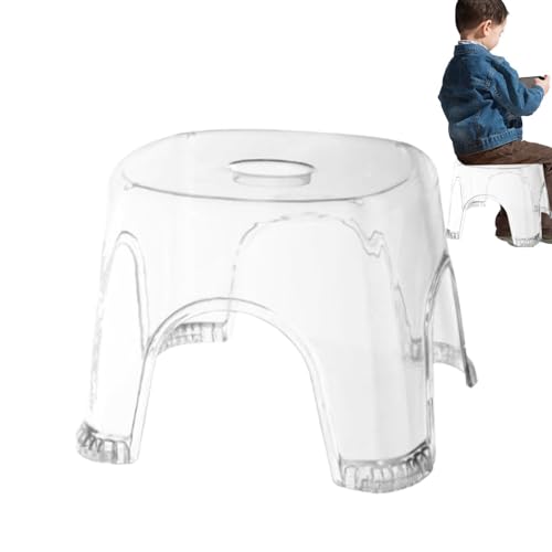 Transparenter Hocker – transparente Badezimmerleiter, wasserdichter Sitz mit rutschfester Basis | kleiner transparenter Hocker für Bad, Nachttisch, Toilettenstuhl Transparenter Hocker – transparente Badezimmerleiter, wasserdichter Sitz mit rutschfester Basis | kleiner transparenter Hocker für Bad, Nachttisch, Toilettenstuhl von Generic