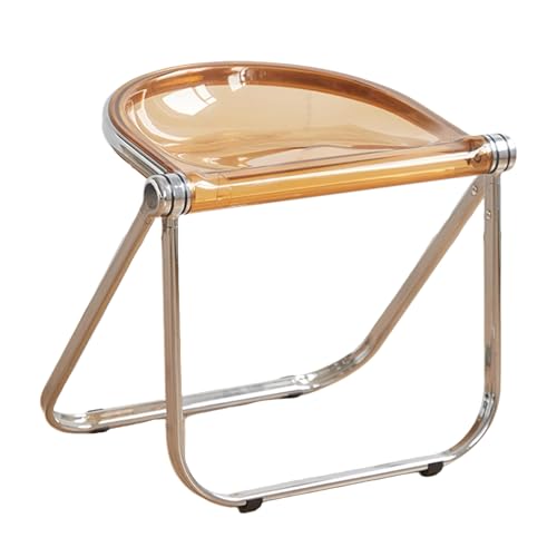 Transparenter Klappstuhl aus Acryl, Tragbarer, Schöner Faltstuhl mit Rutschfesten Füßen, Kein Zusammenbau Erforderlich, für Zuhause, Büro, Küche, Hochzeit(Orange) von Generic
