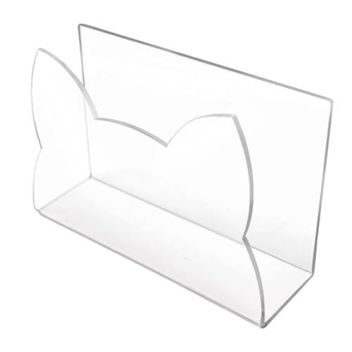Transparenter Schreibtisch-Umschlag-Organizer – Acryl-Briefhalter | freistehender Broschüren-/Prospekthalter aus Acryl | Katzenform für Ordner, Bücher, Arbeitsplatten von Generic