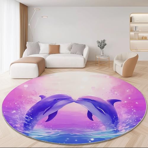 Traum Rund Teppich 200 cm Delfine Spritzer Wellen Teppiche Plüsch Flauschig Weich Teppich Waschbar Modern Wohnzimmer Schlafzimmer Kinderzimmer Dekorative Küche Fußmatte Lila Traum Rund Teppich 200 cm Delfine Spritzer Wellen Teppiche Plüsch Flauschig Weich Teppich Waschbar Modern Wohnzimmer Schlafzimmer Kinderzimmer Dekorative Küche Fußmatte Lila von Generic