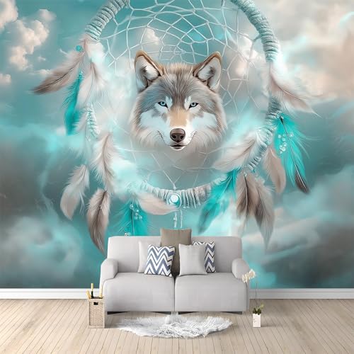 Traumfänger Grün Gefiederter Wolf Tapete Wandbild 3D Fototapete Grün Vliestapete Wandtapete Foto für Modernes Design der Fernseh Hintergrund Wand-Kunst-Deko, 300x210 cm Traumfänger Grün Gefiederter Wolf Tapete Wandbild 3D Fototapete Grün Vliestapete Wandtapete Foto für Modernes Design der Fernseh Hintergrund Wand-Kunst-Deko, 300x210 cm von Generic
