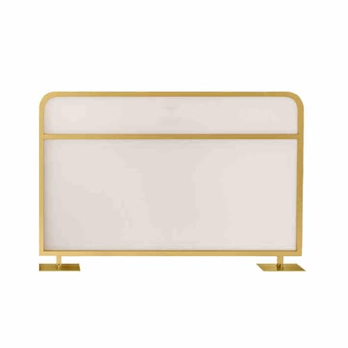 Trennwände for Essbereiche, Restaurant-Trennwand Mit Abgerundeten Ecken, Glas-Arbeitsplattenschirm, Durchscheinendes Design for Den Schreibtisch Im Wohnzimmer(Gold,80x100cm/31.49x39.37in) von Generic