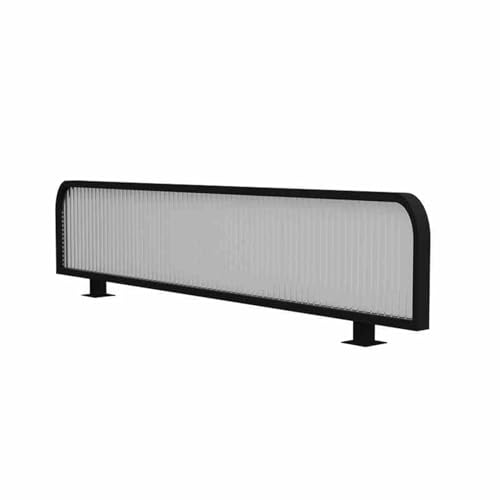 Trennwände for Essbereiche,durchscheinender Glas-Arbeitsplattenschirm,Schreibtischtrennwand Aus Eisen,Trennwand for Den Eingangsbereich Restaurantschreibtischs(Black,120x35cm/47.24x13.77in) von Generic