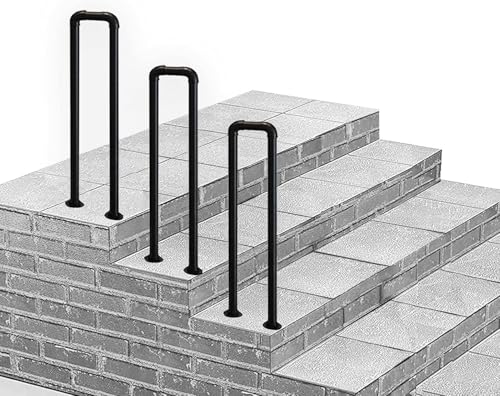 Treppengeländer Übergangshandlauf Für Die Außenstufe Handlauflatte Passt Auf 1 Stufe - Handläufe Außen Für Terrassendielen Gartenterrasse Balkon, Metall Mattschwarze, 65cm(2.1ft) von Generic
