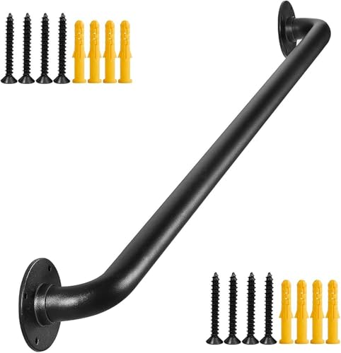 Treppenhandlauf, Wandhalterung Treppengeländer, 220lbs Tragfähigkeit Kohlenstoffstahlrohr Handlauf, Geländer Handlauf, Für Außen- Und Innentreppenstufen Loft Veranda, White, 6ft/180cm von Generic