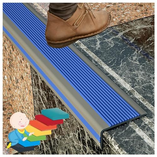 Treppenkantenprofil Kantenschutz L-förmige Stufenkantenstreifen, Selbstklebende Anti-Rutsch-Stufenkante, rutschfeste Stufenkante, PVC-Gummi-Winkel-Treppenkantenstreifen LLIMEIDP250410(Color:Blue,Size Treppenkantenprofil Kantenschutz L-förmige Stufenkantenstreifen, Selbstklebende Anti-Rutsch-Stufenkante, rutschfeste Stufenkante, PVC-Gummi-Winkel-Treppenkantenstreifen LLIMEIDP250410(Color:Blue,Size von Generic