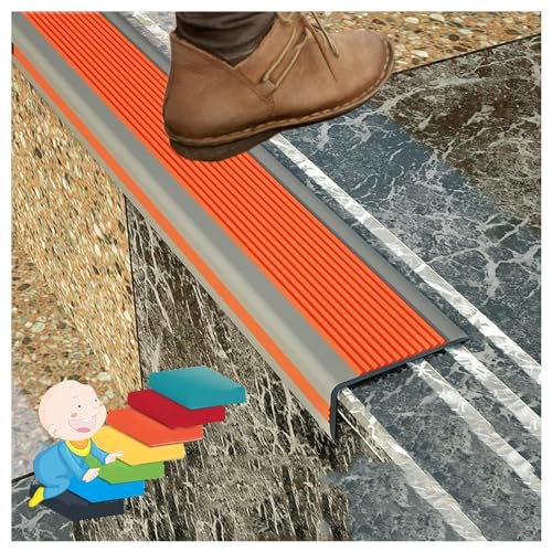 Treppenkantenprofil Kantenschutz L-förmige Stufenkantenstreifen, Selbstklebende Anti-Rutsch-Stufenkante, rutschfeste Stufenkante, PVC-Gummi-Winkel-Treppenkantenstreifen LLIMEIDP250410(Color:Orange,SI Treppenkantenprofil Kantenschutz L-förmige Stufenkantenstreifen, Selbstklebende Anti-Rutsch-Stufenkante, rutschfeste Stufenkante, PVC-Gummi-Winkel-Treppenkantenstreifen LLIMEIDP250410(Color:Orange,SI von Generic