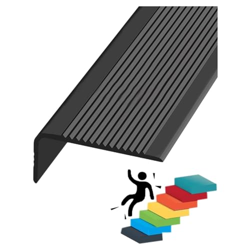 Treppenkantenprofil Kantenschutz rutschfeste Treppenstufen, Sicherheitseckenkantenschutzstreifen, rutschfeste Gummi-Stufenkantenverkleidung für Innen- und Außenstreifen LLIMEIDP250410(Color:Black,SI Treppenkantenprofil Kantenschutz rutschfeste Treppenstufen, Sicherheitseckenkantenschutzstreifen, rutschfeste Gummi-Stufenkantenverkleidung für Innen- und Außenstreifen LLIMEIDP250410(Color:Black,SI von Generic