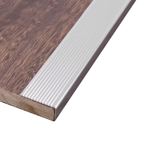 Treppenkantenprofil Rutschfeste Innenbereich 90/100/130 cm, Alu Treppenkantenschutz L-Form(Silber,1000x100x30mm) von Generic