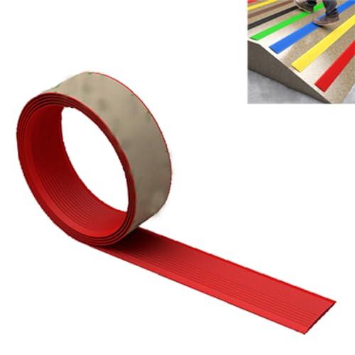Treppenkantenschutz, Selbstklebend, Rutschfest, Für Den Innenbereich, Gummi-Bodenübergangsstreifen, Treppenkantenschutz Für Holzstufen, Beton, Teppichfliesen/Red/Length-11M(36.0Ft) von Generic