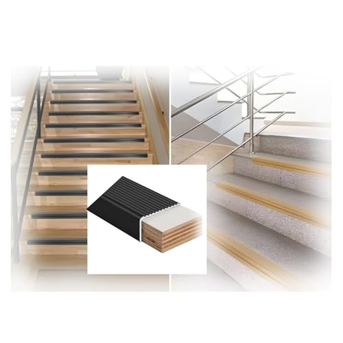 Treppenkantenschutz aus Metall for den Außenbereich- Treppenkantenschutz ，für Schulen, Kindergärten, Innen- und Außentreppen,Rostfreie Stufenverkleidung(Black,7x3cm) von Generic