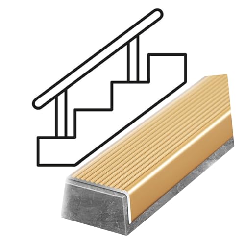 Treppenkantenverkleidung ，Metall-Anti-Rutsch-Kantenstreifen,Langlebig/Anpassbar，für Innen- und Außentreppen, Flure(Gray,7x3cm) von Generic